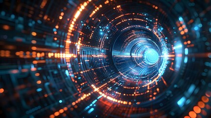 Obraz premium Digital Tunnel Technology Background