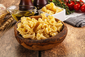 Raw dry Italian pasta - campanelle
