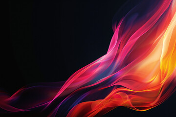 Obraz premium Abstract image of colorful light streaks in shades of red, pink, and yellow against a dark background