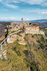 aerial view of the famous Civita di Bagnoregio