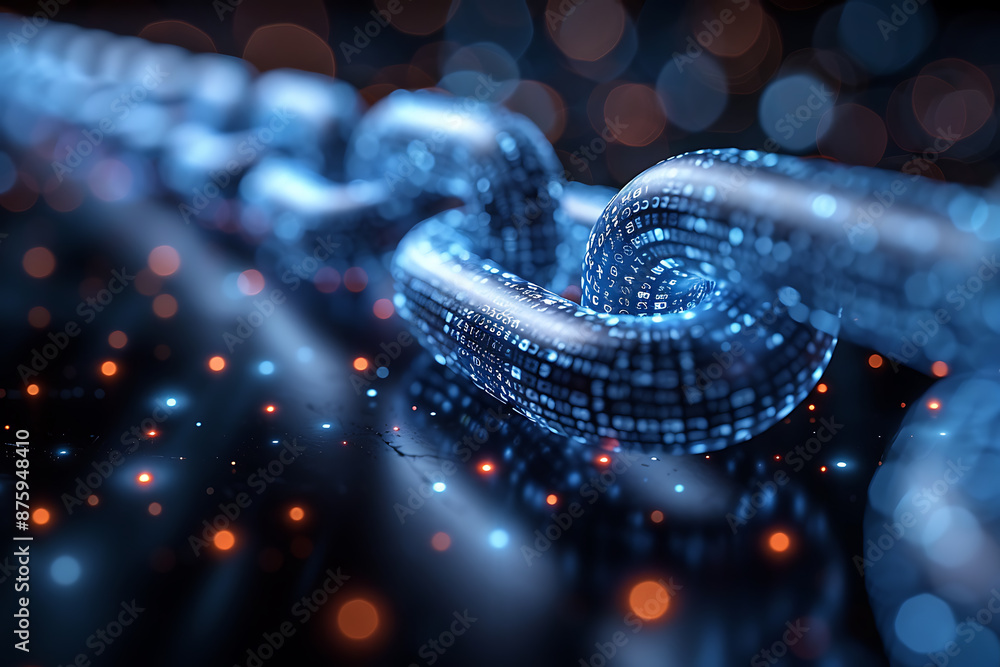 Aufkleber unlocking blockchain secrets with realistic design