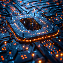 Fototapeta premium Cyber Security Perspective: Blank Slate for Exploration