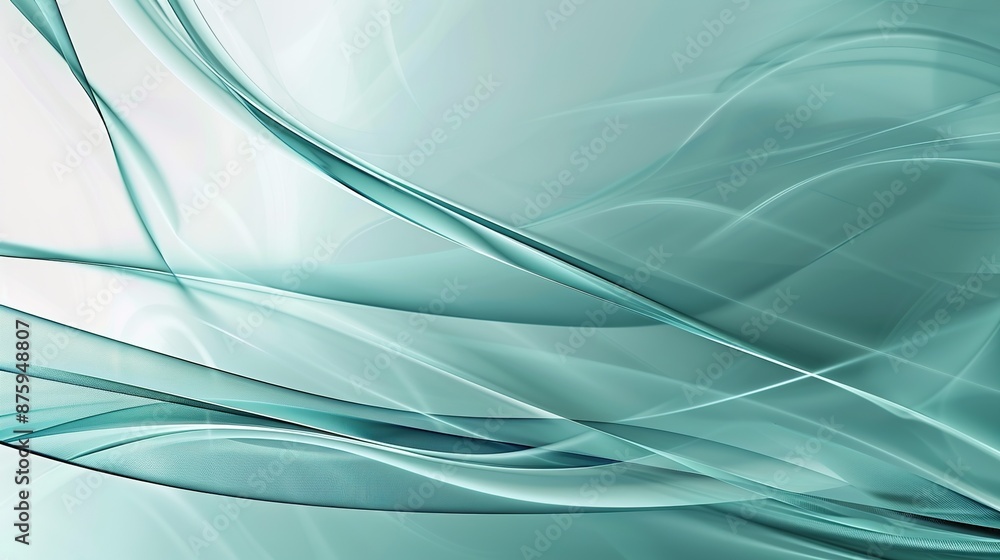 Poster serene teal and grey abstract background with soft lines and negative space
