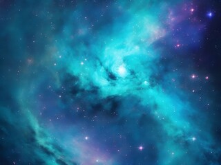 Obraz premium Ethereal Gradient Galaxy: Turquoise and Indigo Wonders background