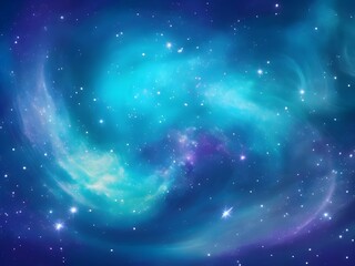 Obraz premium Turquoise and Indigo Nebulas: Stunning Gradient Galaxy Design