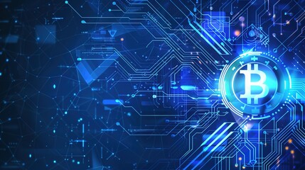 Illuminating Future Finances - Abstract Digital Currency Design on Blue Background
