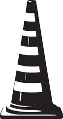 traffic cone Silhouette, vector black color silhouette
