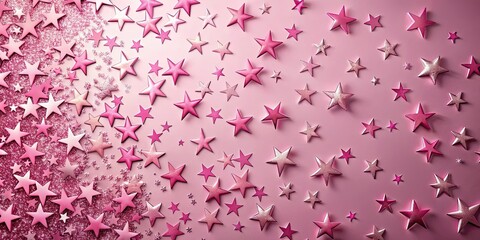 Pink shining stars scattered on a pink background, pink, shining, stars, scattered, background, celestial, sparkles