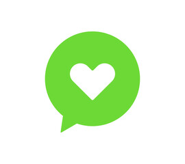 SNSのふきだしアイコン　ハートマーク
