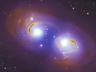 Fototapeta premium Ethereal Grainy Gradient Galaxies Collision Galaxy Backgrounds for Cosmic Designs