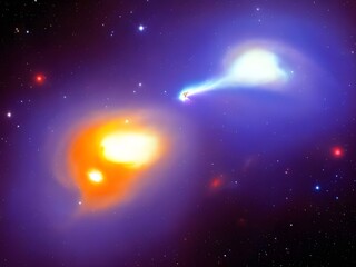 Fototapeta premium Ethereal Grainy Gradient Galaxies Collision Galaxy Backgrounds for Cosmic Designs