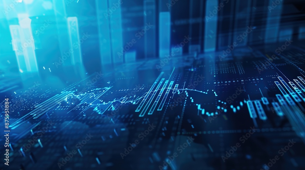 Aufkleber professional financial data charts and graphs background with information space