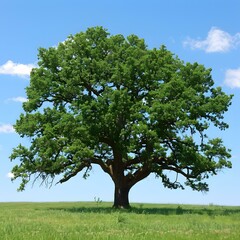 Fototapeta premium Large Oak Tree in a Green Field