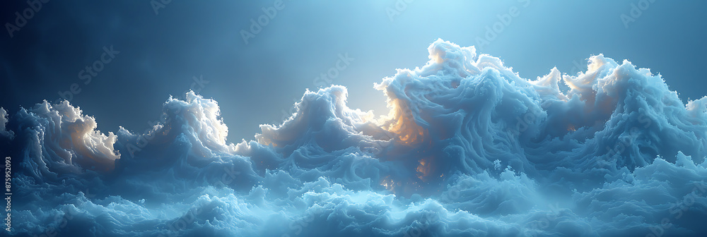 Poster abstract cloud computing background - stylized digital design