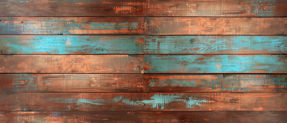 Nostalgic brown and blue texture with distressed orange and teal