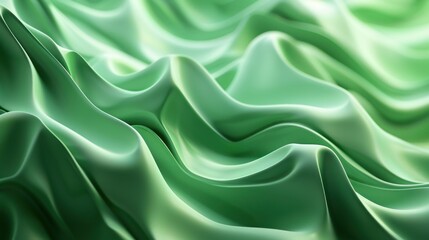 Obraz premium Abstract Green Fabric Waves