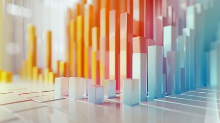 Obraz premium Clean High-Resolution 3D Graphs for Copy Space on White Background