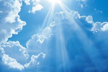 Fototapeta premium Conceptual depiction of the divine light radiating from the Logos of God at the beginning of heaven. This image embodies the themes of Holy Scriptures, divine revelations, and spiritual enlightenment