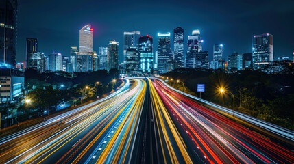 Fototapeta premium City Lights and Speed at Night