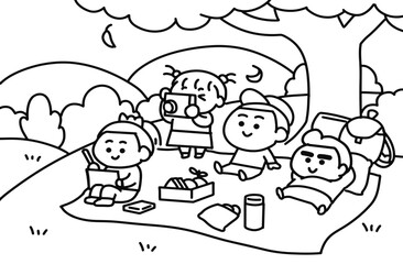 Children relaxing at the park.