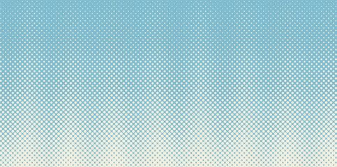 Monochrome dot pattern. Duotone fade gradient. Blue and yellow wave gradation frame. Anime curve backdrop. Halftone pop art background. Banner with half tone effect. Cartoon print. Vector illustration