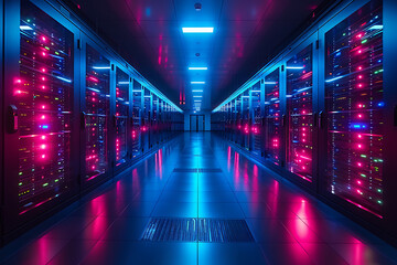 Fototapeta premium Innovative Blue Data Storage Solutions