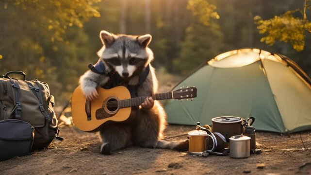 camping raccoons