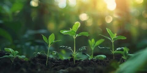 Young Plant Thrives in Sunlit Garden