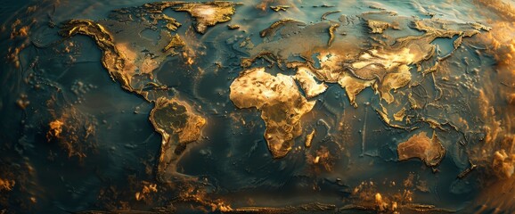 Shining World Map With Flight Paths