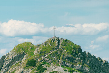 View of Mount Giewont. Beautiful summer landscape in the mountains. Tatra Mountains © K. Yeudakimava