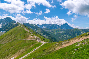 Obraz premium Beautiful view from the top of Kasprowy Wierch. Summer landscape in the Tatras