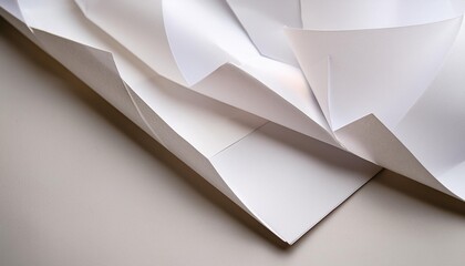 A close-up of a blank white paper sheet with crumpled corners, ready for sketches.