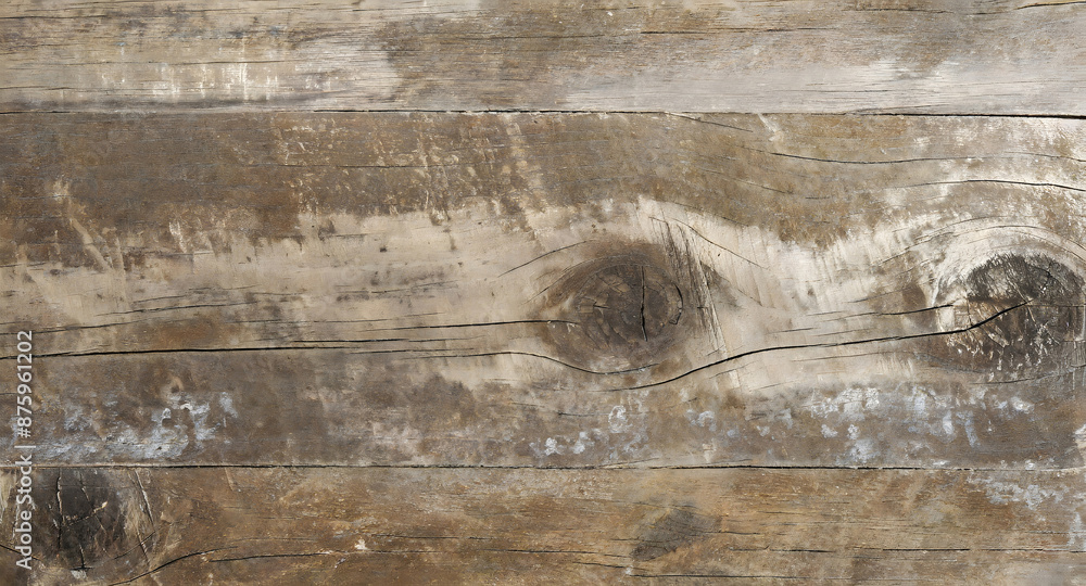 Poster wood texture background. rough surface of old knotted table with nature pattern. top view. generativ