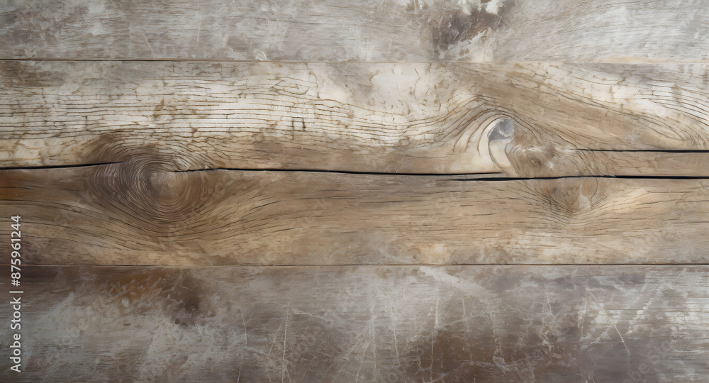 Poster wood texture background. rough surface of old knotted table with nature pattern. top view. generativ