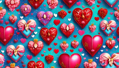 Fototapeta premium seamless pattern with hearts