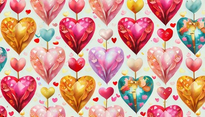 Fototapeta premium seamless pattern with hearts