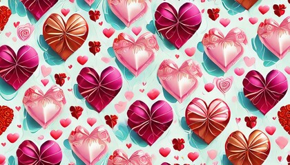 Fototapeta premium seamless pattern with hearts