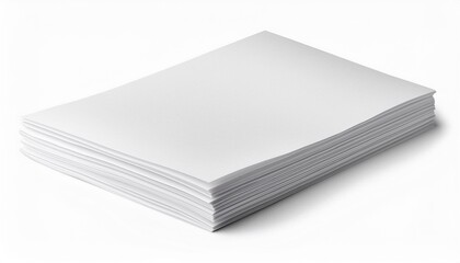 A blank white paper sheet with space for text, isolated on a white background.