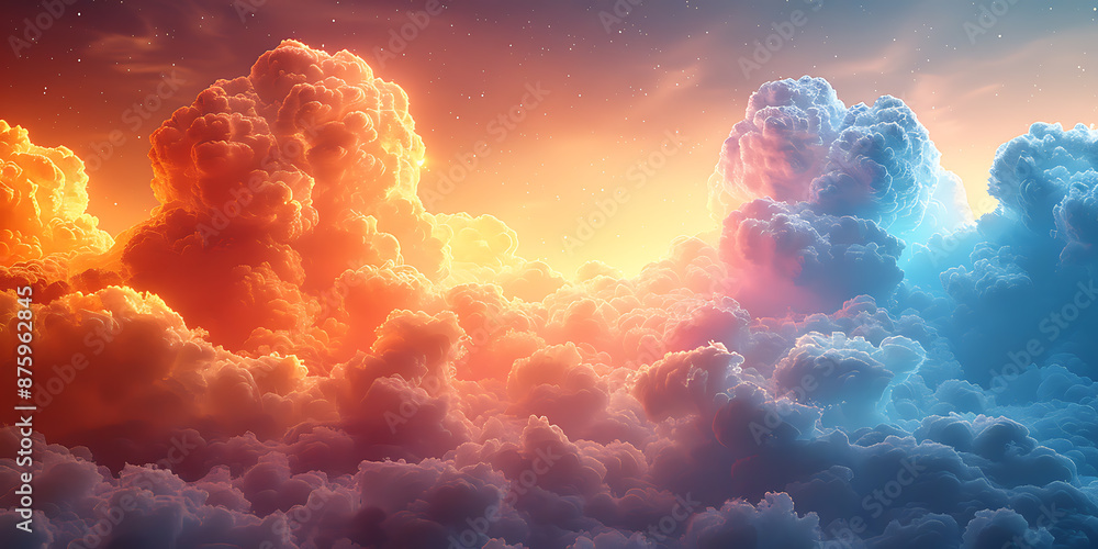 Poster cloud computing backdrop: abstract cloud formations