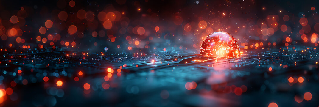 Cybersecurity Shield: Digital Keyholes & Network Connections