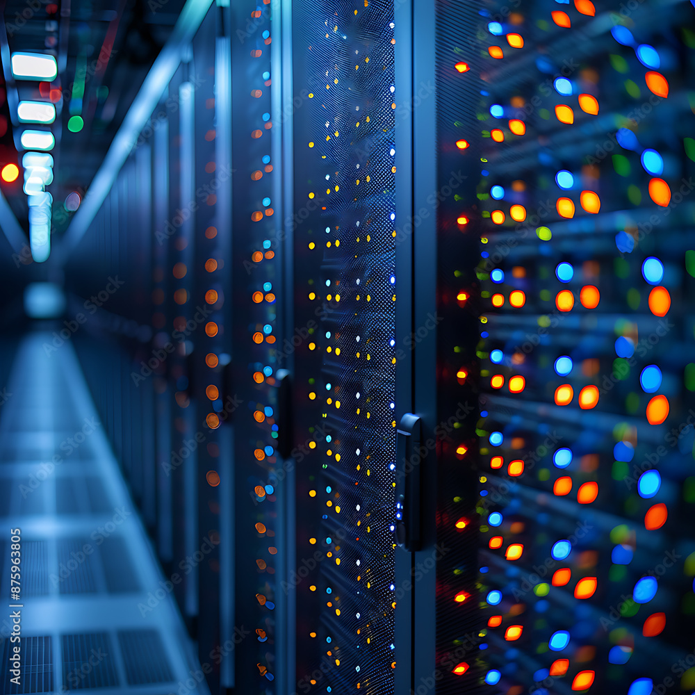 Poster data storage solutions - empty canvas & technology background