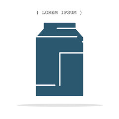 Vector symbol. Milk box icon illustration. Stock vector symbol illustration design.