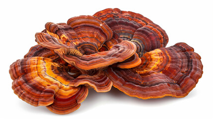 Smoked salmon on a white background showcases the fish's rich color and texture, highlighting its gourmet appeal. This minimalistic presentation emphasizes the succulent, tender slices.