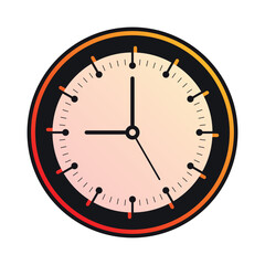 elegant wall clock calendar. round analog clock concept