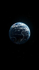 Earth seen from space, isolated on black background