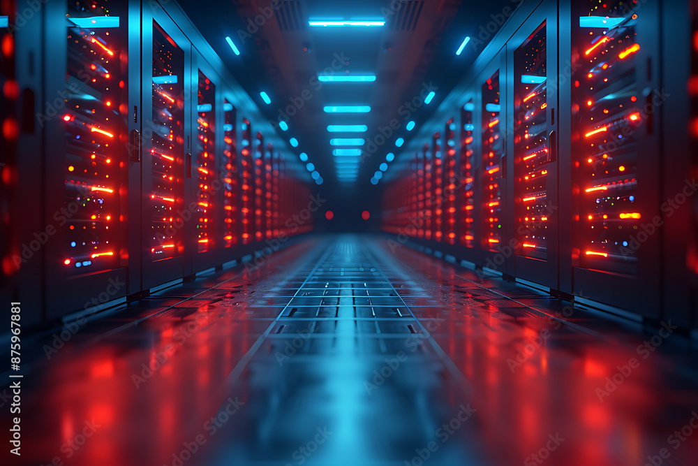 Poster blank database management system illustration for technology and customization