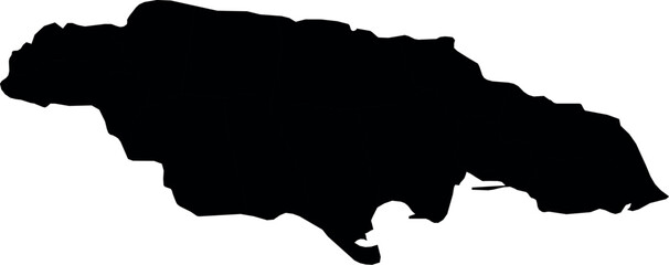 Vector silhouette map of jamaica