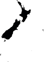 Vector silhouette map of new zealand