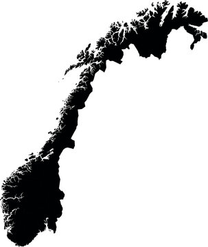 recommend clip art: Vector silhouette map of norway