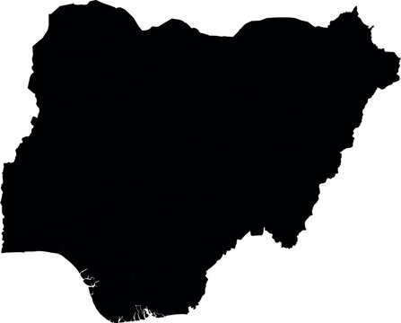 Vector silhouette map of nigeria